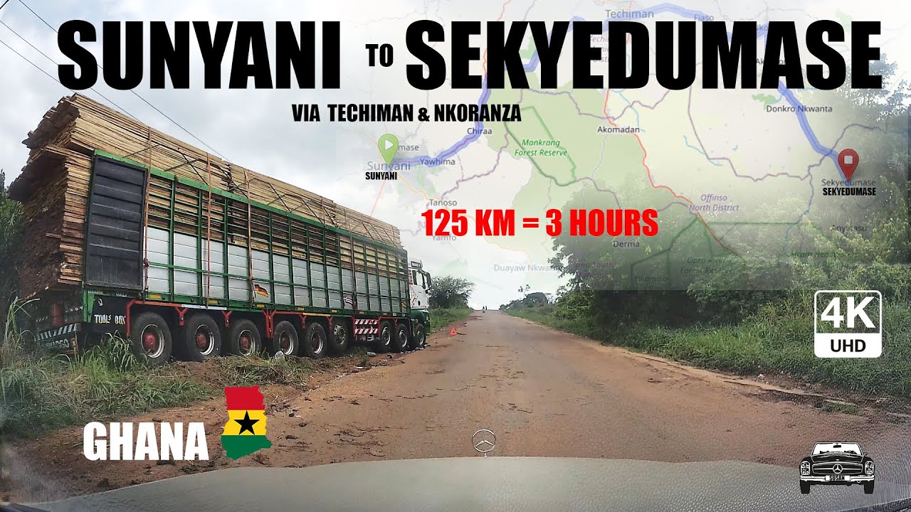 Sunyani To Sekyedumase Road Travel Via Techiman and Nkoranza in Ghana 4K