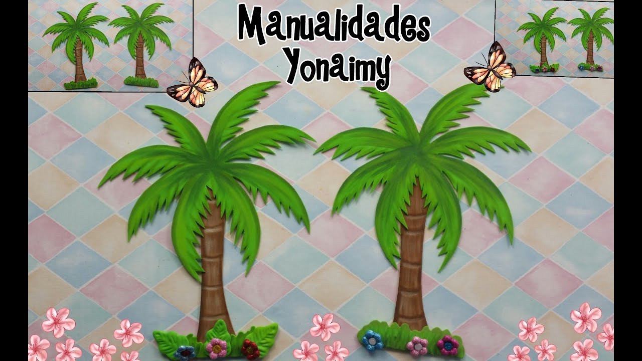 PALMERAS HECHAS  CON FOAMY O GOMA EVA PARA REALIZAR UN SAFARI
