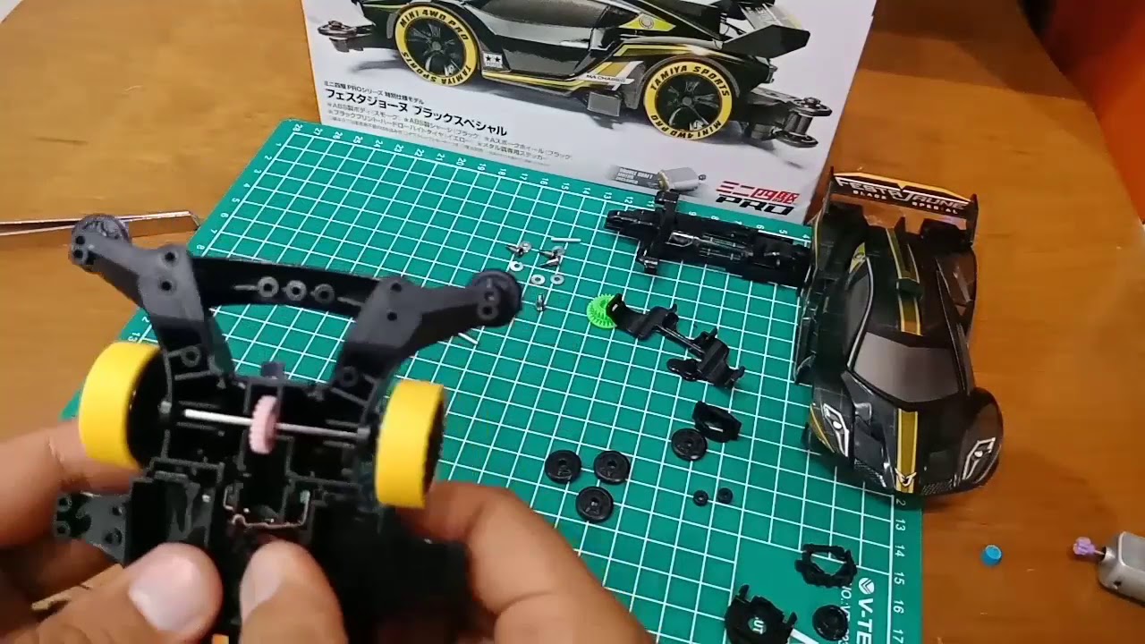 Tamiya Mini 4wd Festa Jaune Black Special unboxing - rakit