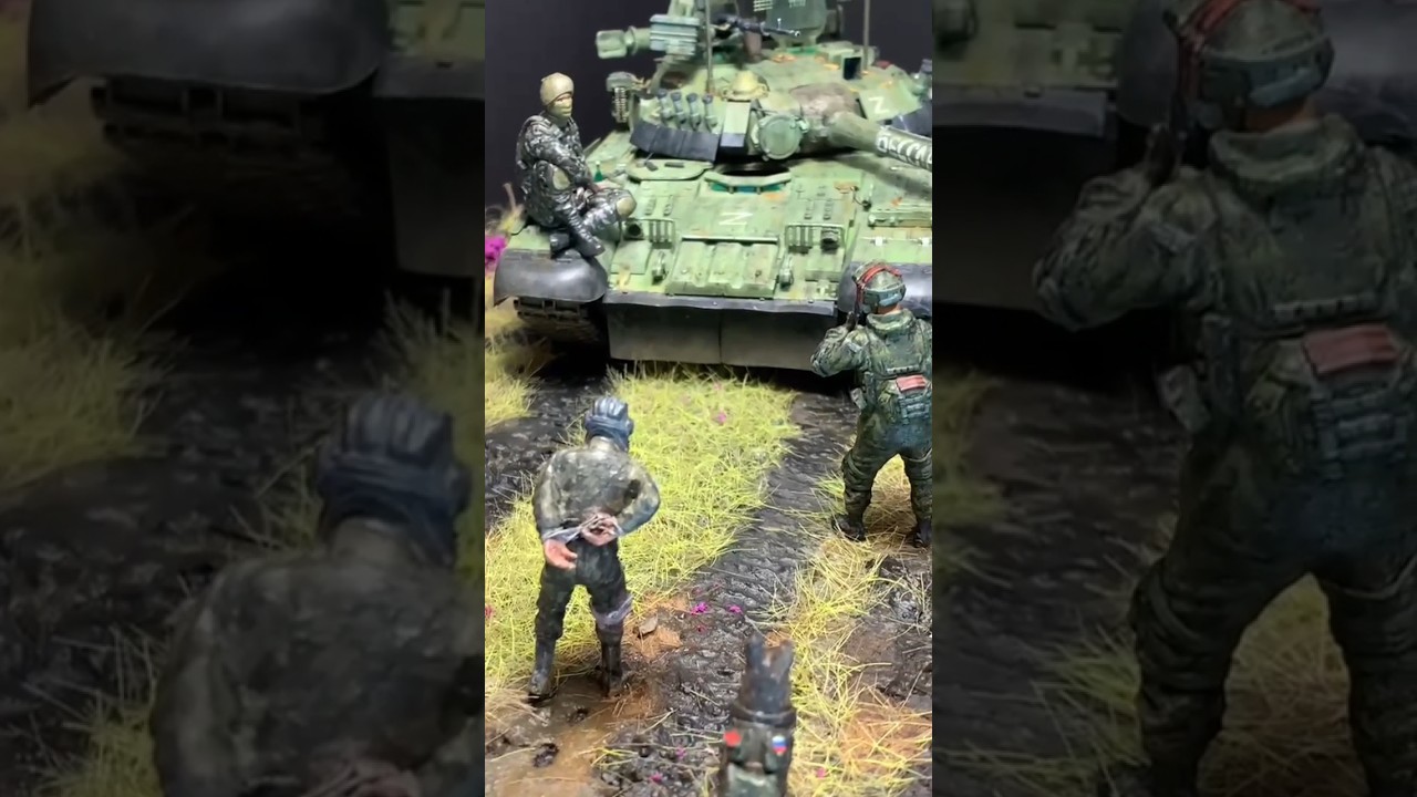 Ukrainian soldier his Russian soldiers#war #soldier #russia #ukraine #news #diorama #modeling #tank