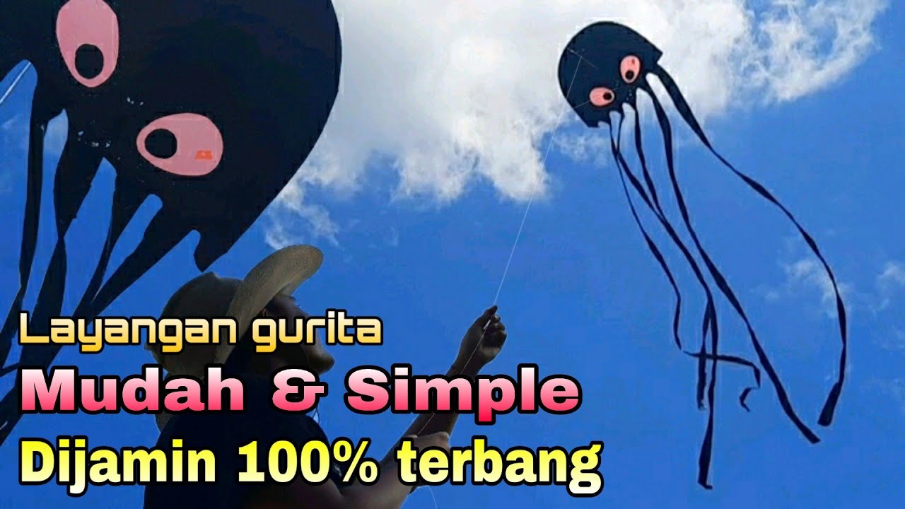 cara membuat layangan unik ubur - ubur | layangan gurita | octopus kites