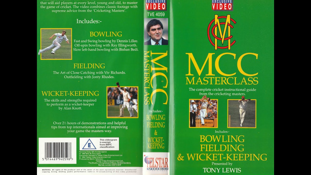 MCC Masterclass The Complete Cricket Instructional Guide, Presented by Tony Lewis (1994) [VHS]