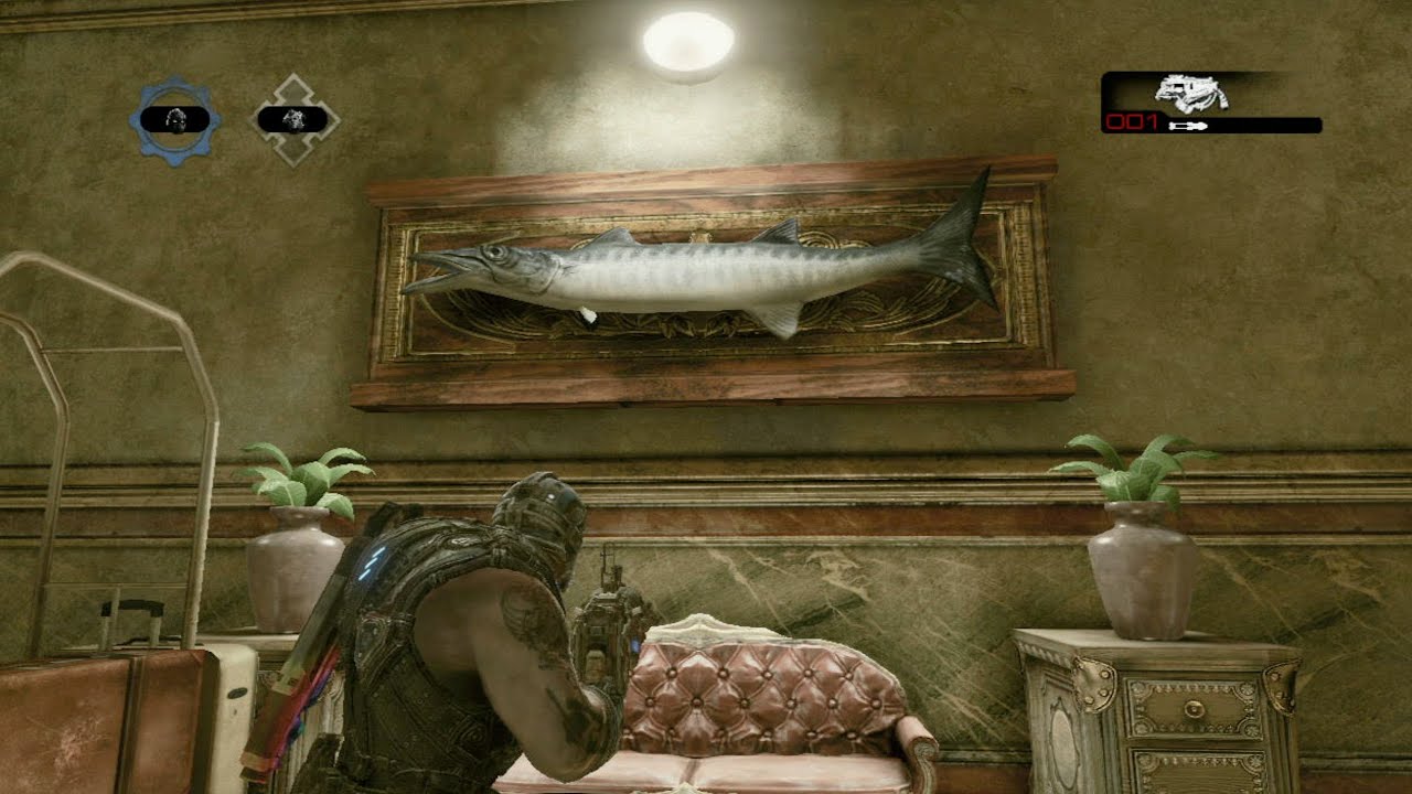 Gears of War 3 - Singing Fish Easter Egg | Rooster Teeth