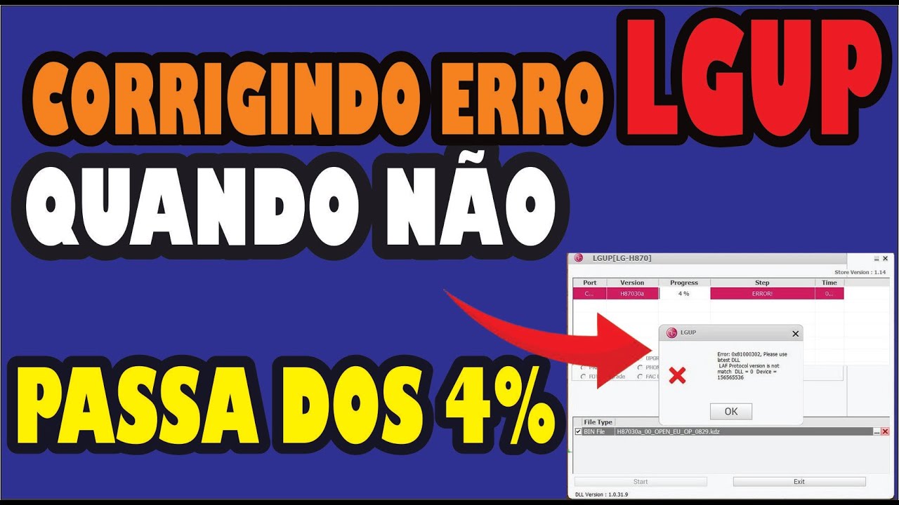 ERRO LGUP QUANDO NÃO PASSA DOS 4% -  RESOLVIDO