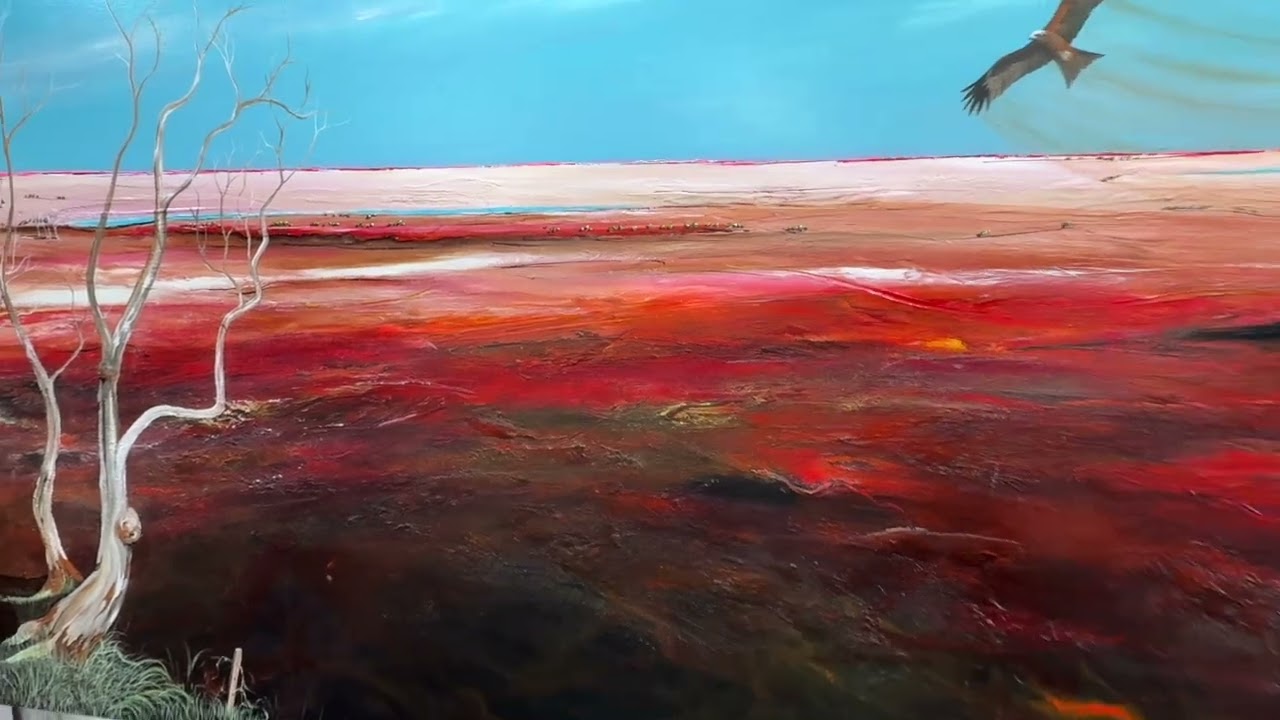 Afternoons Tender Kiss - By Tania Chanter. Acrylic on canvas. 180x90cm.