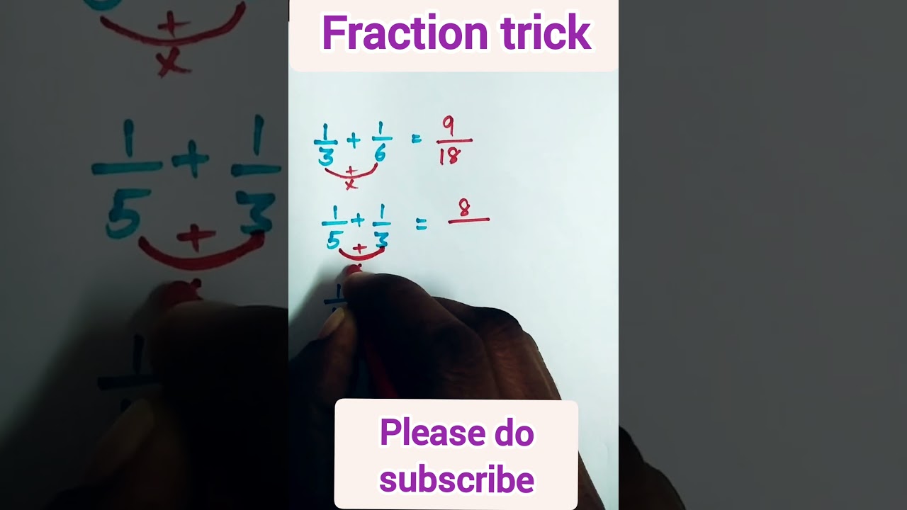 Fraction tricks # addition of fractions  ( numarator is one)