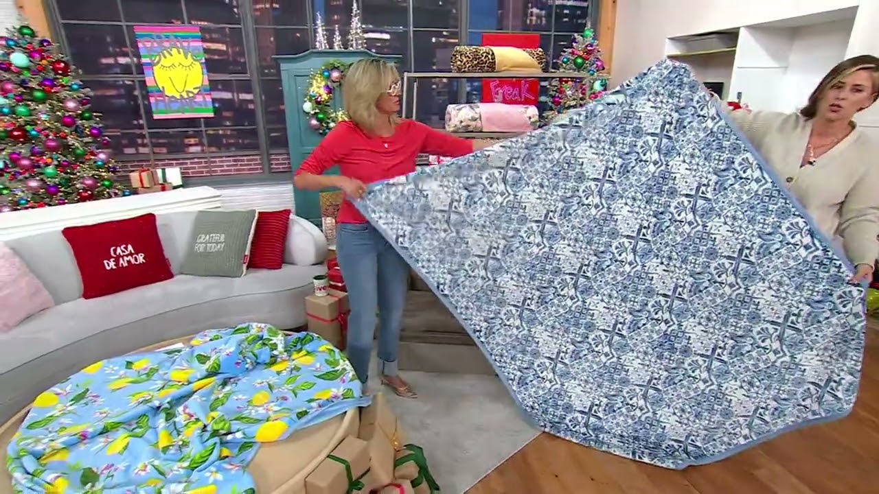 Home Reflections Reversible Rib & Plush 60x80 Printed Throw on QVC