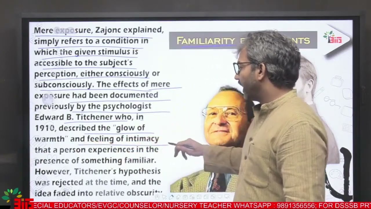 What is Familiarity Principal, Mere Exposure Effect, Robert Zajonc Psychology Deepak Sharma BITSYUVA