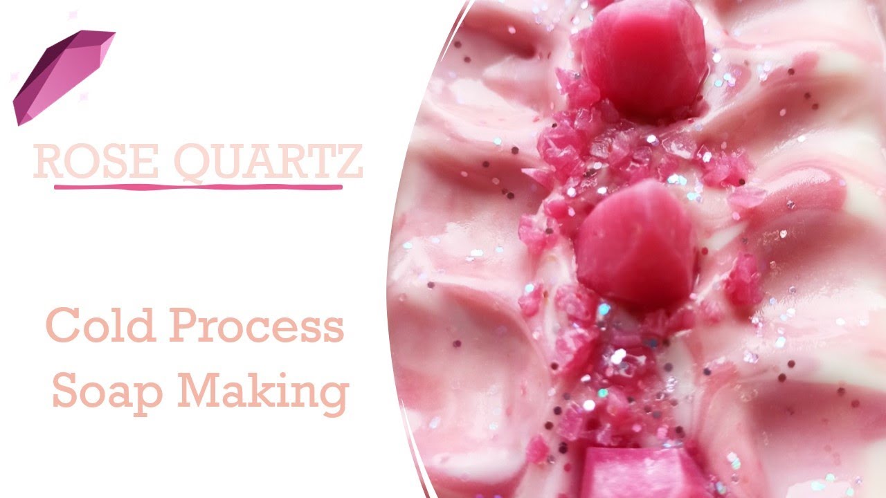 Rose Quartz Zebra Layers Cold Process Soap with MP Crystals