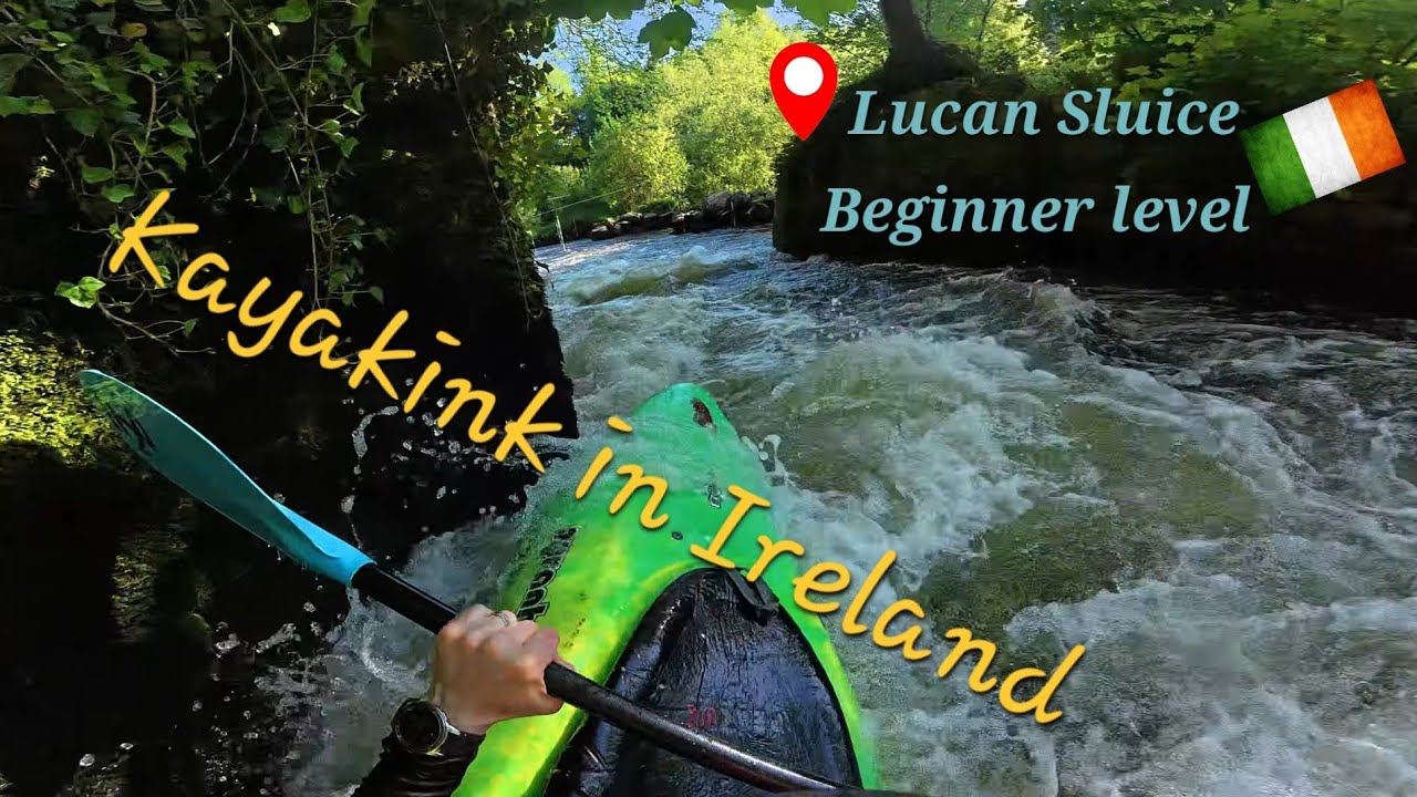 Kayaking at Lucan Sluice, Liffey river Ireland #ireland #kayaking