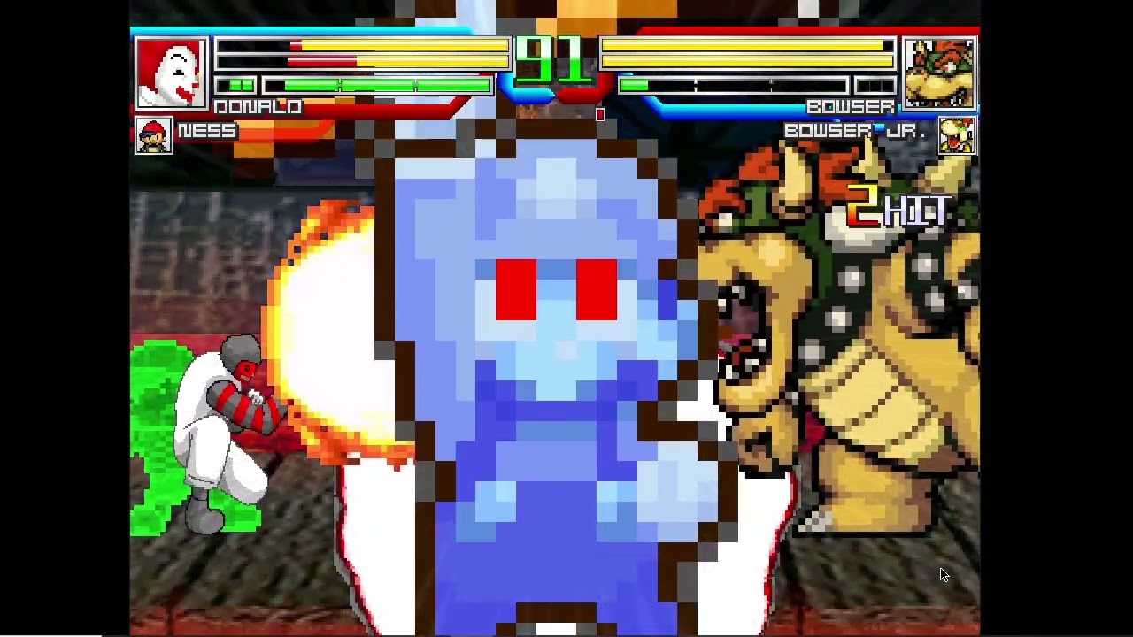 Mugen Battle #3159: Ronald McDonald & Ness vs Bowser & Bowser Jr