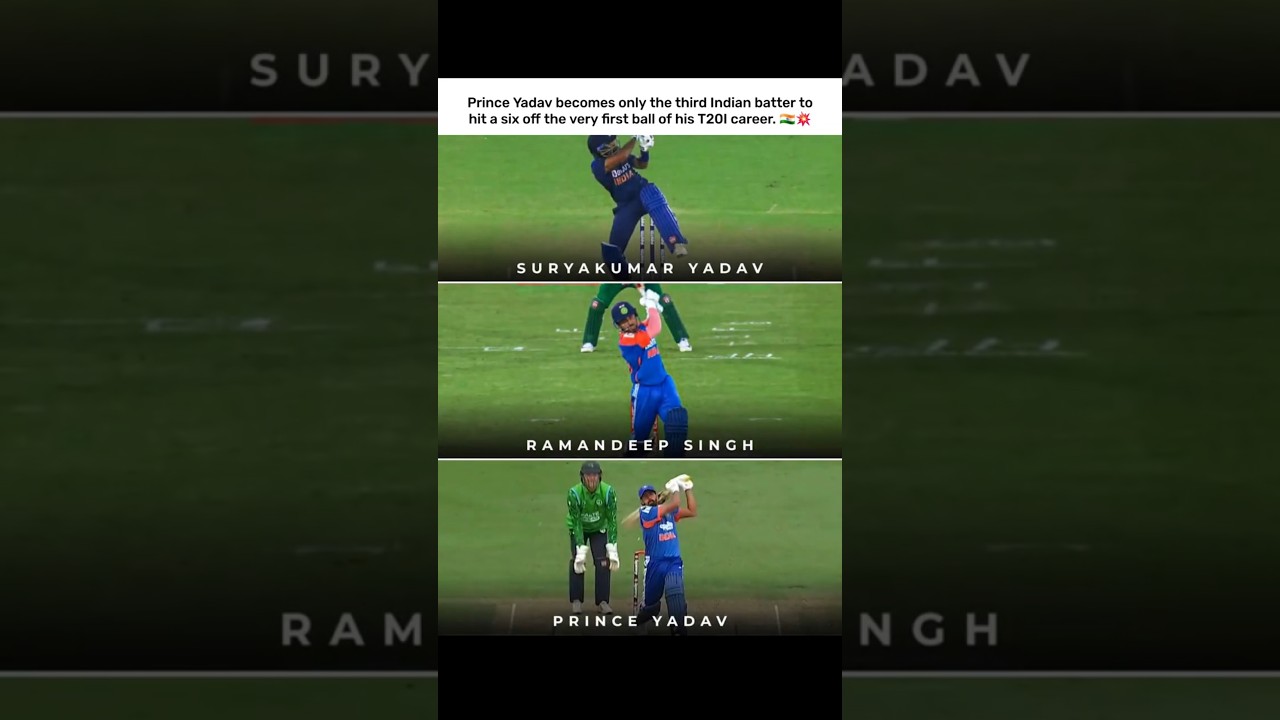 Prince Yadav becomes only the third Indian batter hit six off the very first ball of his career. 🇮🇳💥