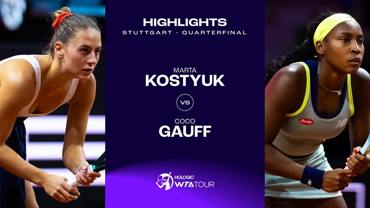 Marta Kostyuk vs. Coco Gauff | 2024 Stuttgart Quarterfinal | WTA Match Highlights