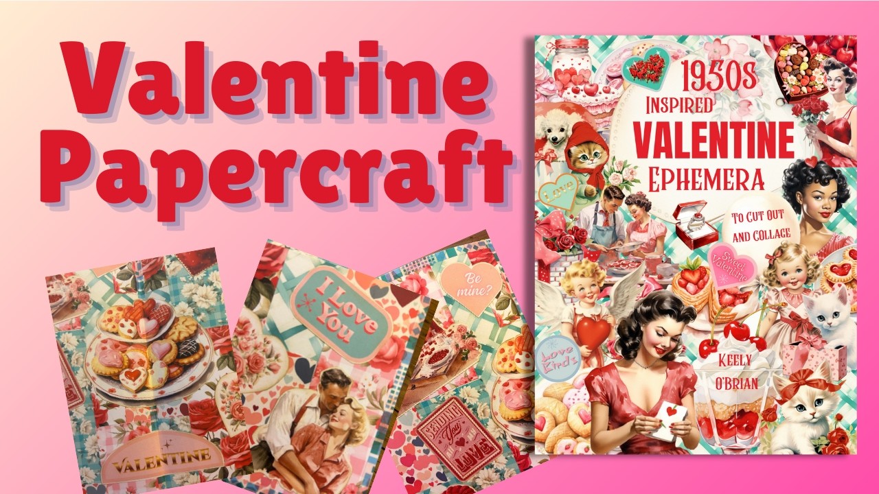 💕 Vintage Valentine Art Journal Spread 💕 1950s Inspired Collage