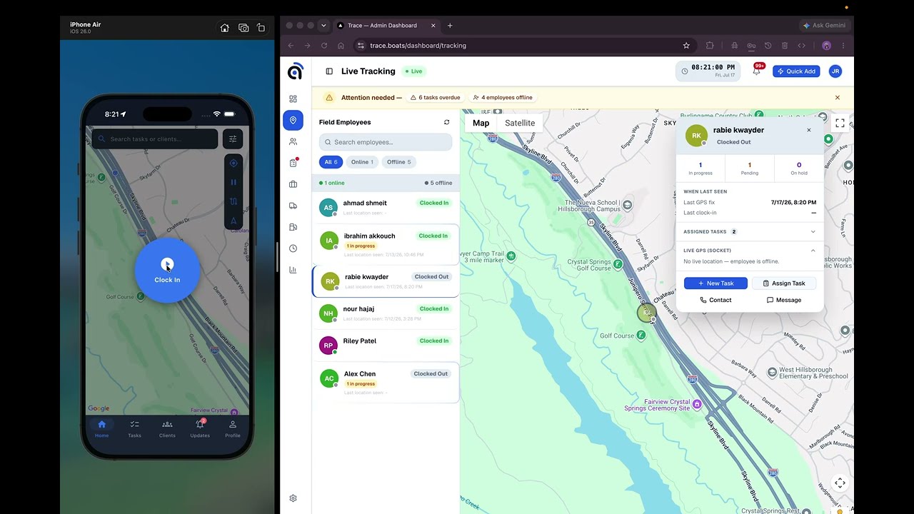 Trace: On Demand Services [Live Tracking]