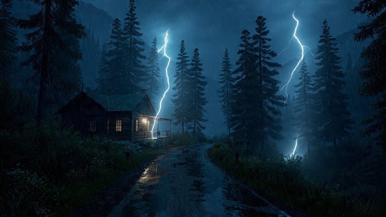Night Rain in a Deep Jungle 🌧️ Distant Thunder & Insects | Live Sleep Ambience