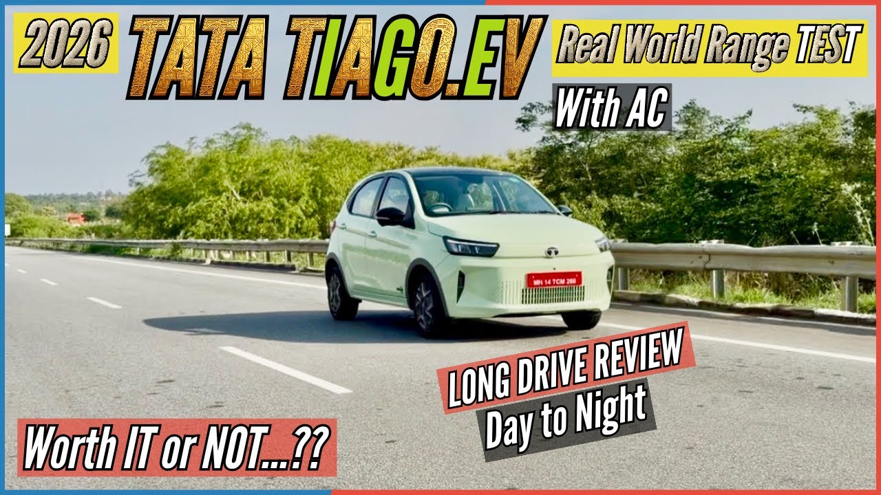 2026 Tata Tiago EV real World Range Revealed | Long drive Review day to night Lights Tested with AC
