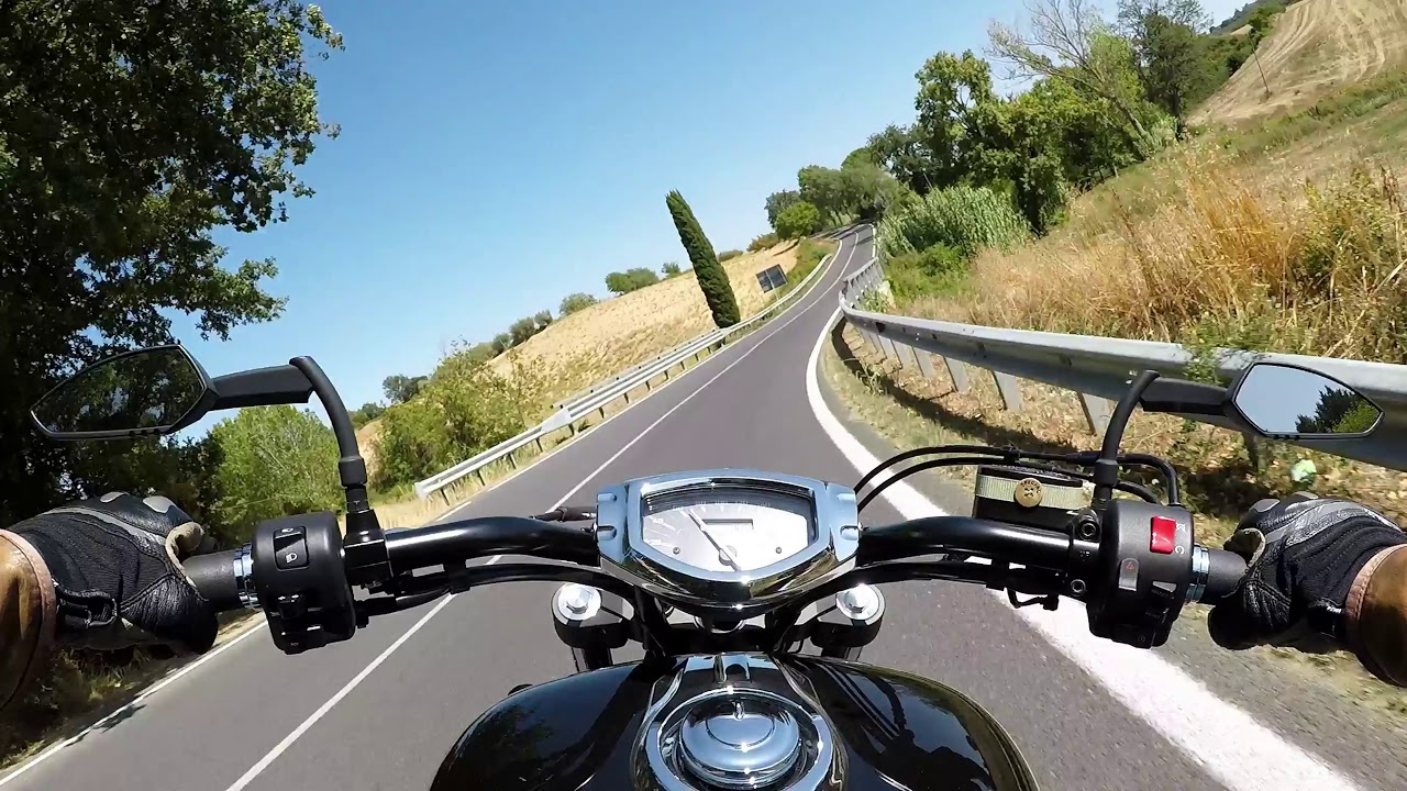 Twisty road on Tuscany hills - Manciano to Saturnia - Italy - roads SP159, SP10