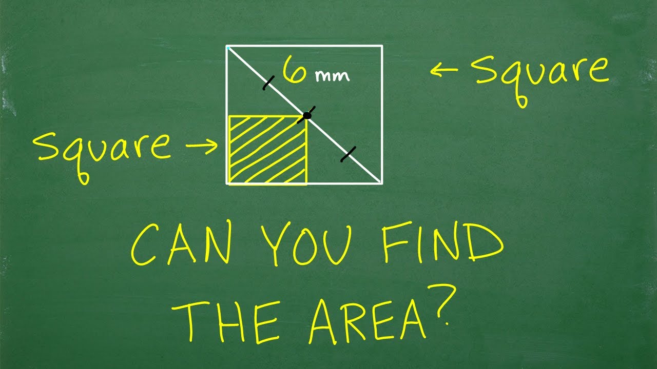A small square is inside a large square, what is the area of the small square?
