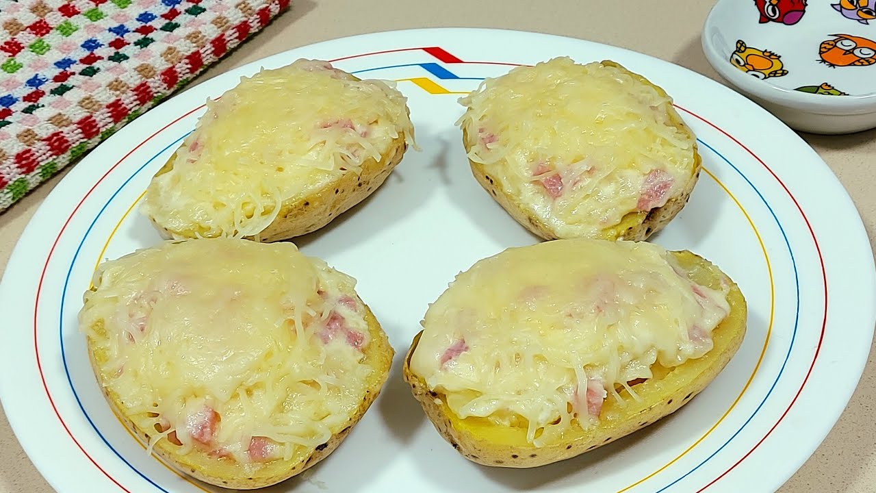 ⏳️🌃 CENAS RÁPIDAS 🥔 PATATAS RELLENAS DE FIAMBRE EN MICROONDAS// BEATRIZ COCINA