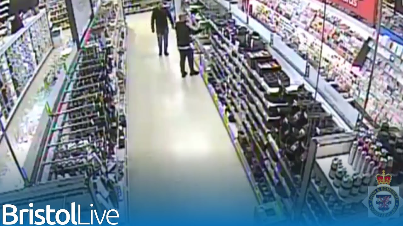 Footage of two defendants in the Brislington murder trial buying knives in Avonmeads Sainsbury's'