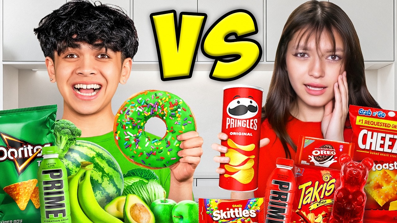 Eating ONLY ONE COLOR FOOD For 24 Hours!