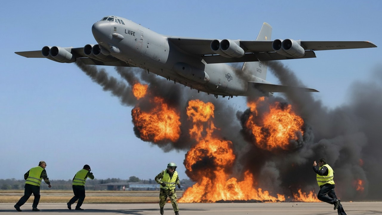 Tensions Rise! US Air Force B-52 Bombers Takeoff in Emergency