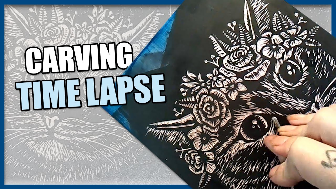 Linocut Time Lapse | Carving & Printing