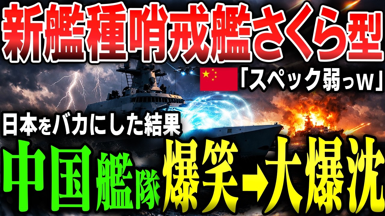 【真の実力】新艦種哨戒艦「さくら」「たちばな」が放った一撃！スペックを笑った中国軍が絶望した日本「哨戒艦」の真の正体とは？自衛隊vs中国軍【尖閣諸島侵攻AIシミュレーション】