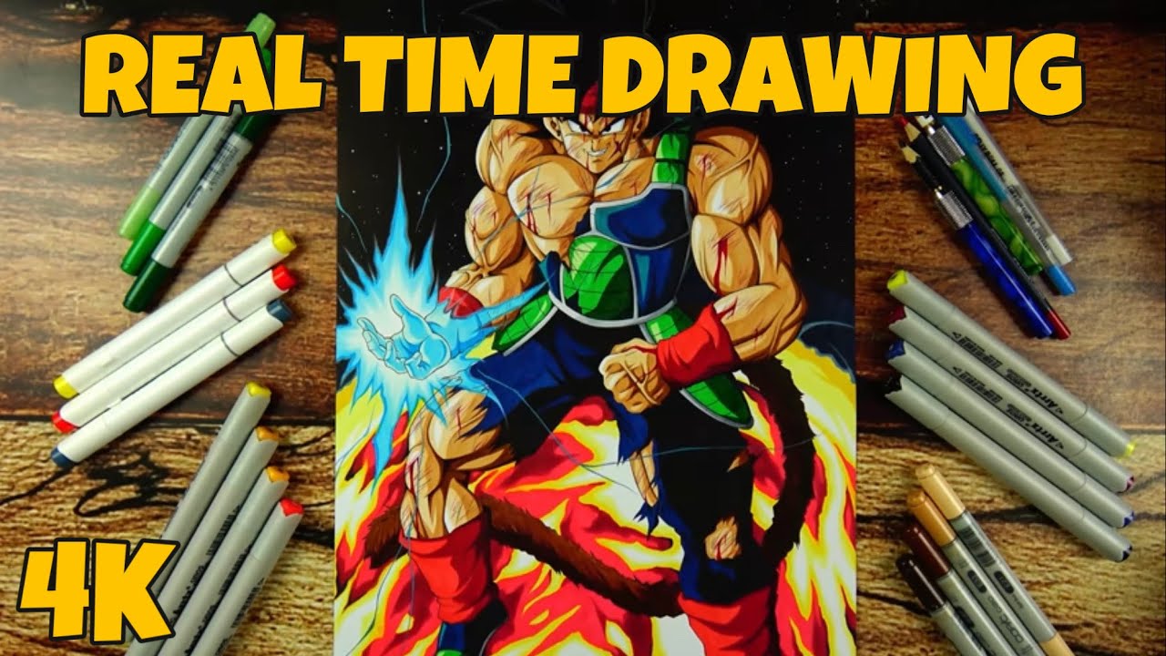 Real Time Drawing of Bardock (Father of Goku) | 4K
