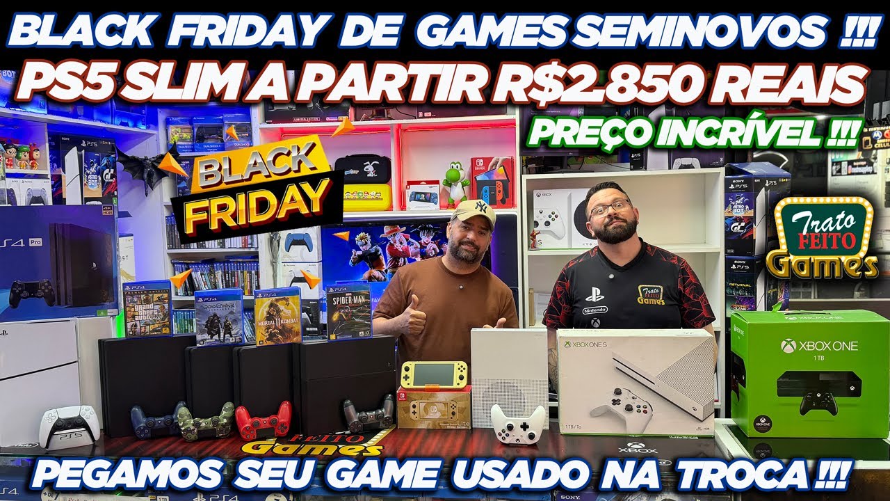 BLACK FRIDAY DE GAMES SEMINOVOS!!! PS5 SLIM A PARTIR R$2.850 - TRATO FEITO GAMES