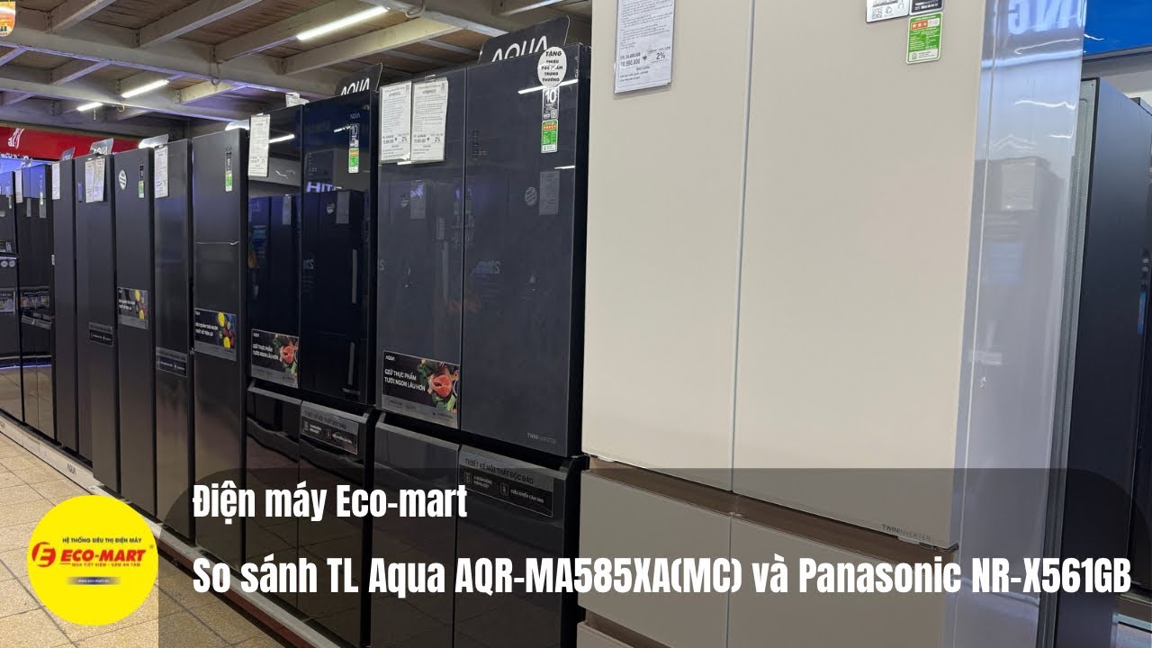 So sánh chi tiết tủ lạnh âm tường Aqua AQR-MA585XA và Panasonic NR-X561GB - Nên mua mẫu nào