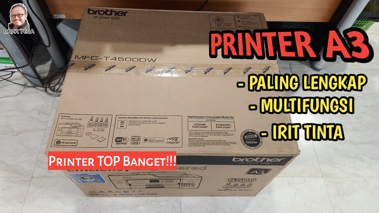 Printer Paling Lengkap+Keren!! Multifungsi, A3, Irit Tinta | BROTHER MFC-T4500DW