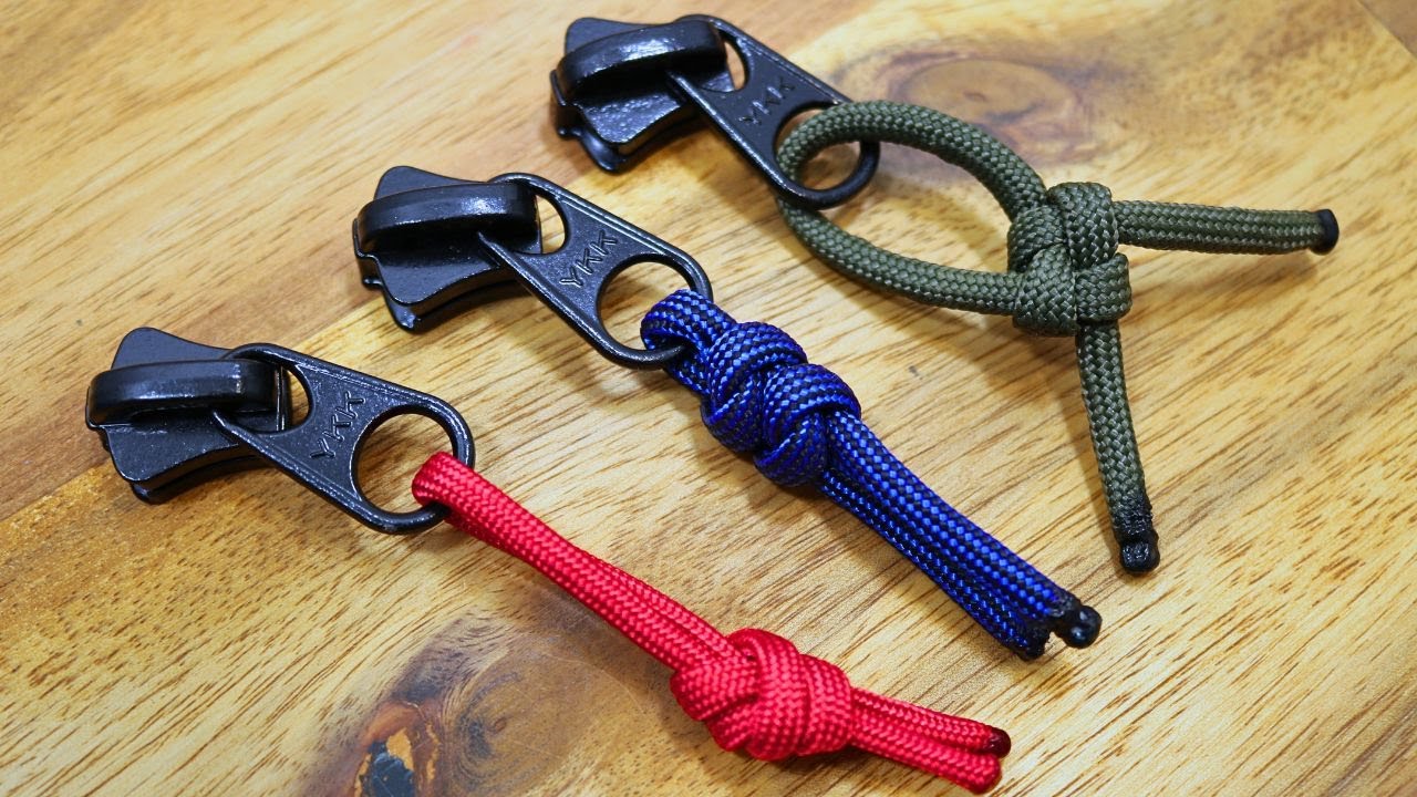 3 Knots for Zipper Pulls