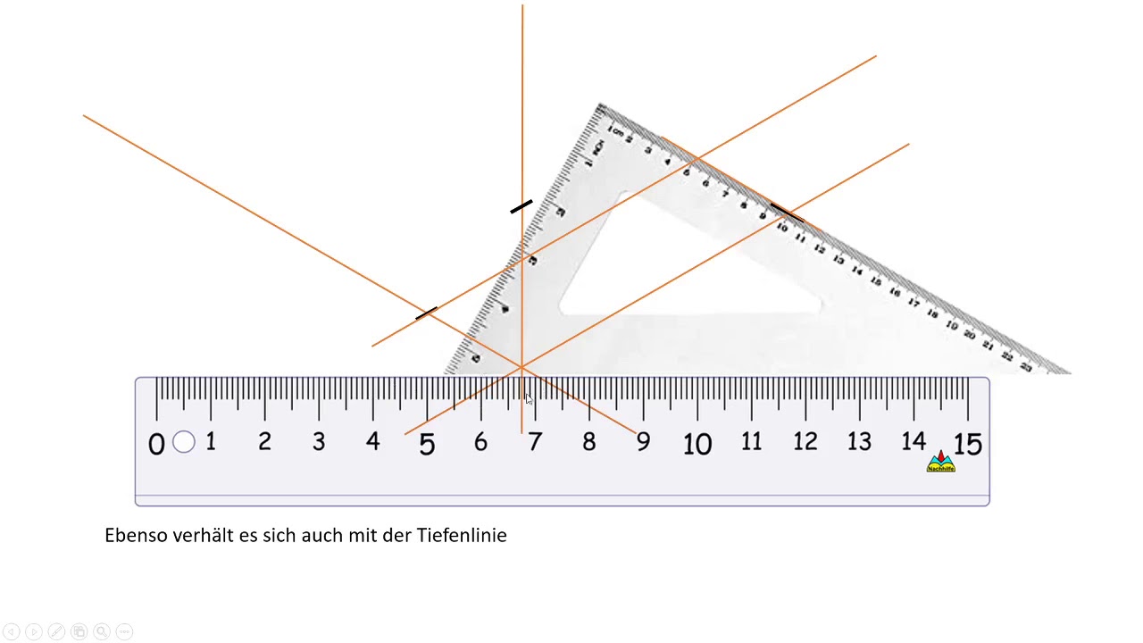 Stufe und Abschr&auml;gung in Isometrie