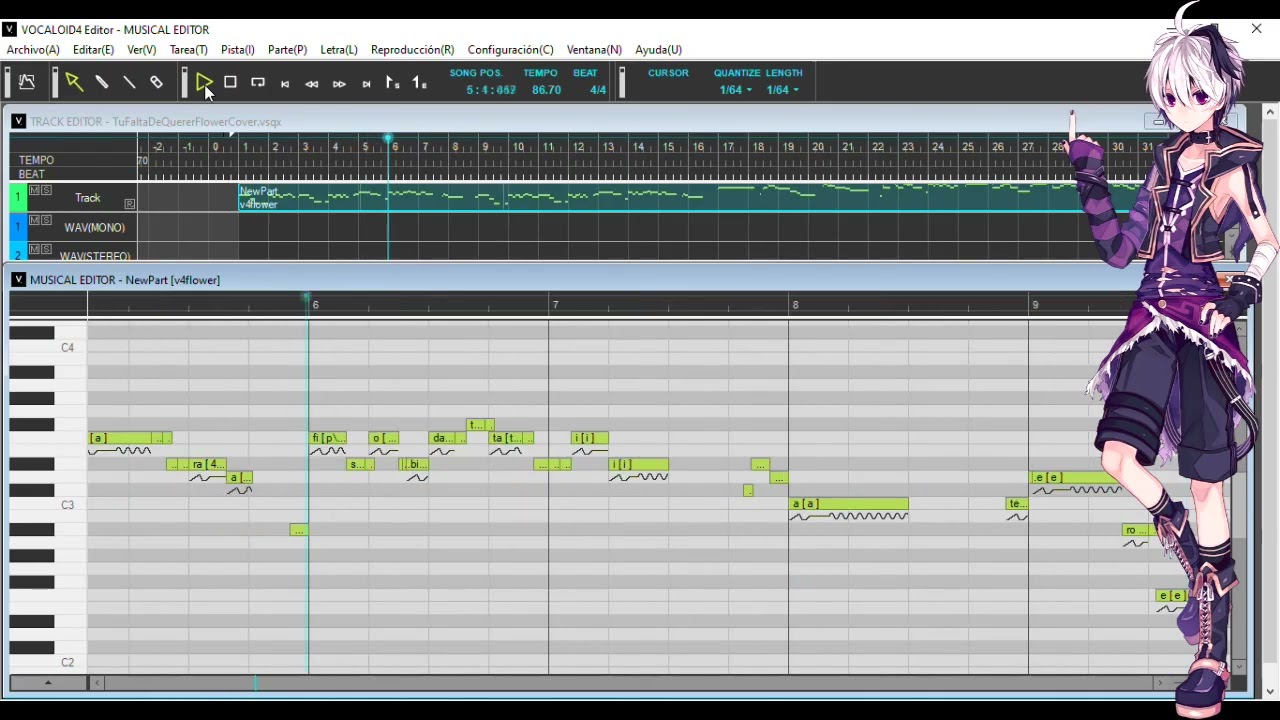 Tu Falta De Querer (ft. Flower v4) (Cover) #vflower #vocaloid