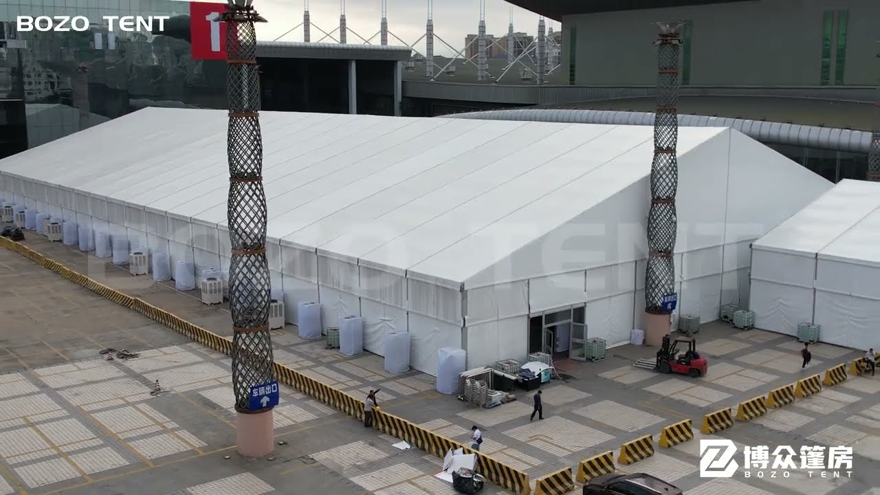 The Engineering Behind a 50&times;105&times;6m Mega Tent! A-Frame Build Timelapse.#bozotent #exhibitiontent