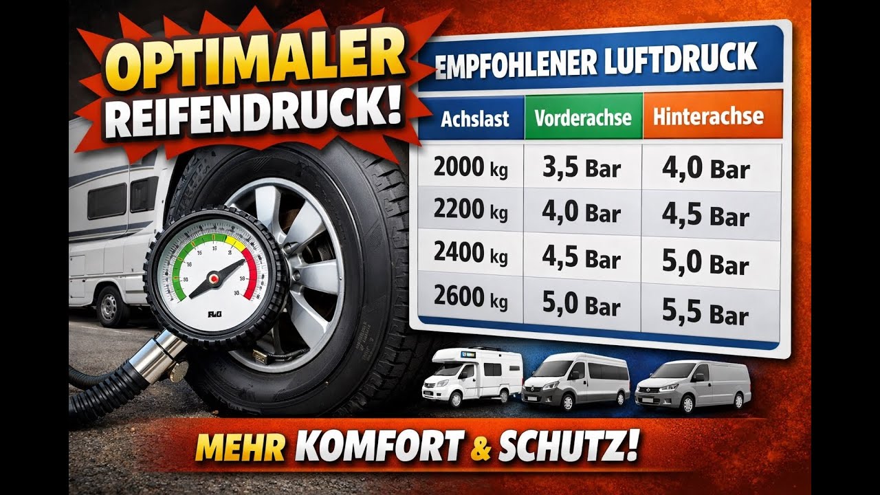 Der richtige Reifenluftdruck beim Wohnmobil – die meisten machen DAS falsch!