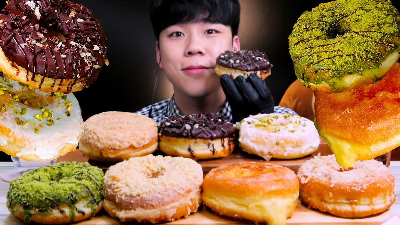 ASMR 대구 블랙베어 수제 도넛 먹방 디저트 리얼사운드 FILLED DOUNTS MUKBANG DESSERT ドーナツ