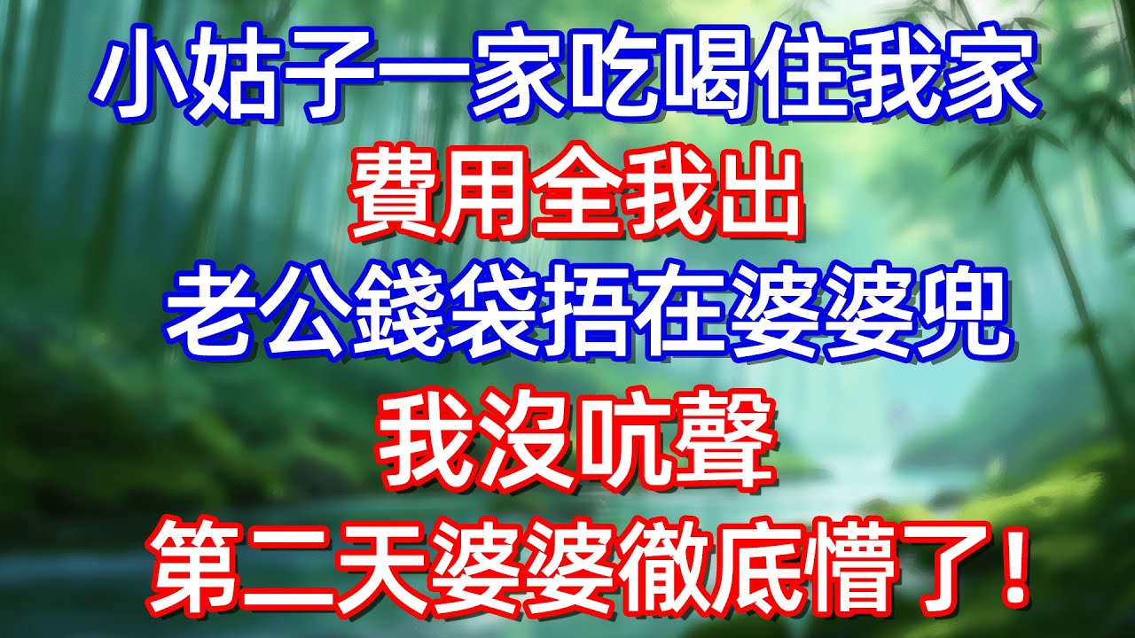 小姑子一家吃喝住我家 费用全我出 老公錢袋捂在婆婆兜 我沒吭聲 第二天婆婆徹底懵了!#情感故事 #生活經驗  #為人處世  #老年生活#故事