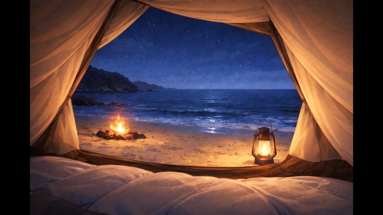 Beach Campfire Sounds | Sleep & Relaxation