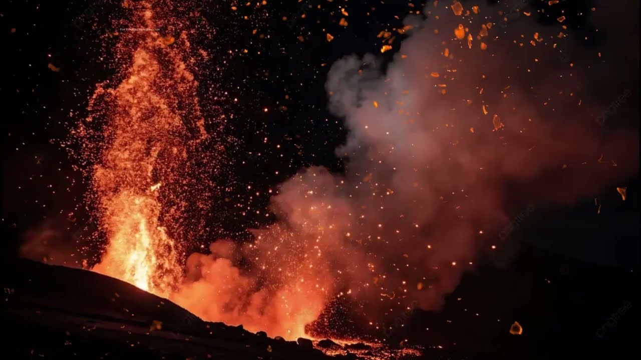 VFX Оверлей Замедленная съемка Падение огня и углей