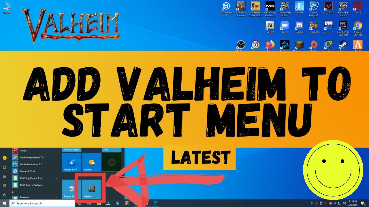 Valheim - Add valheim to start menu in windows 10 Easy tutorial.#Valheim Tips and tricks #TeamSS