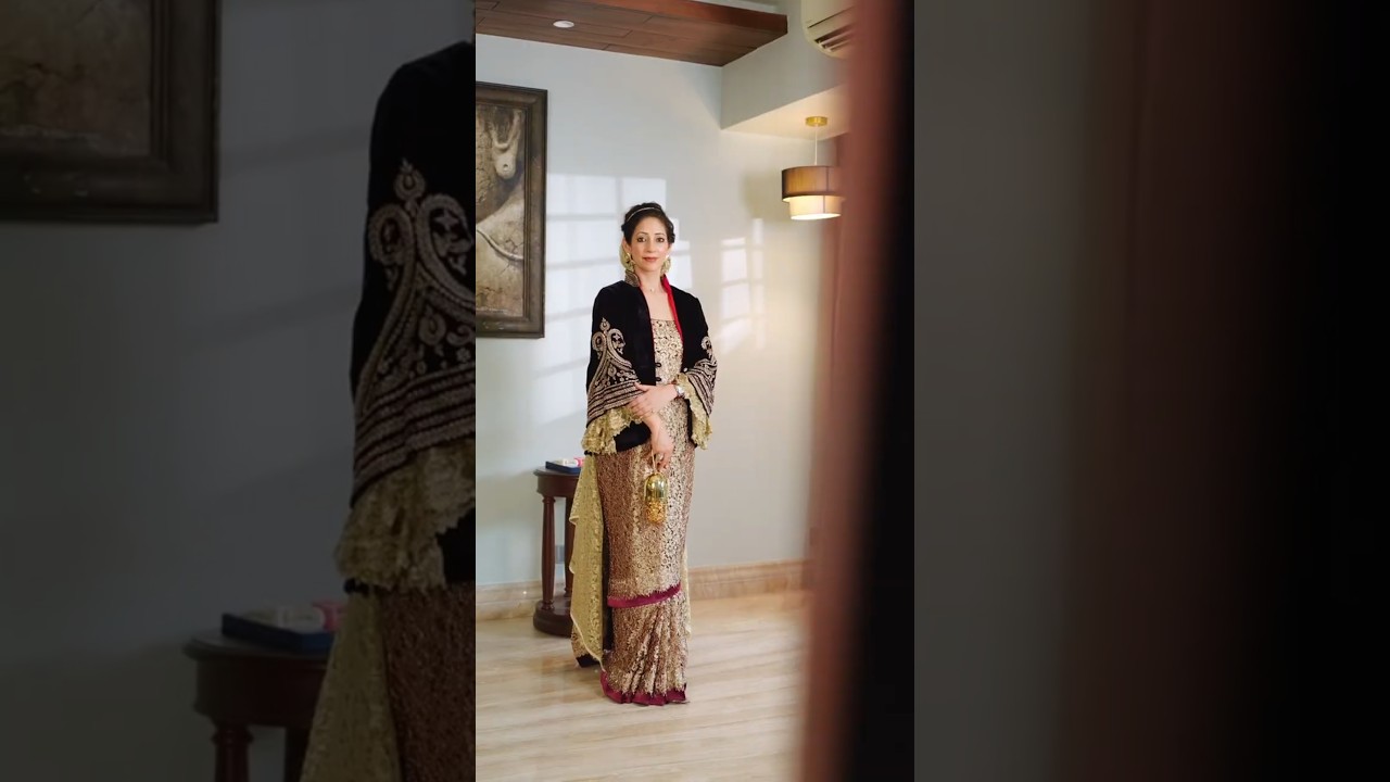Dolly Jain Unique Saree Draping with a Jacket over it