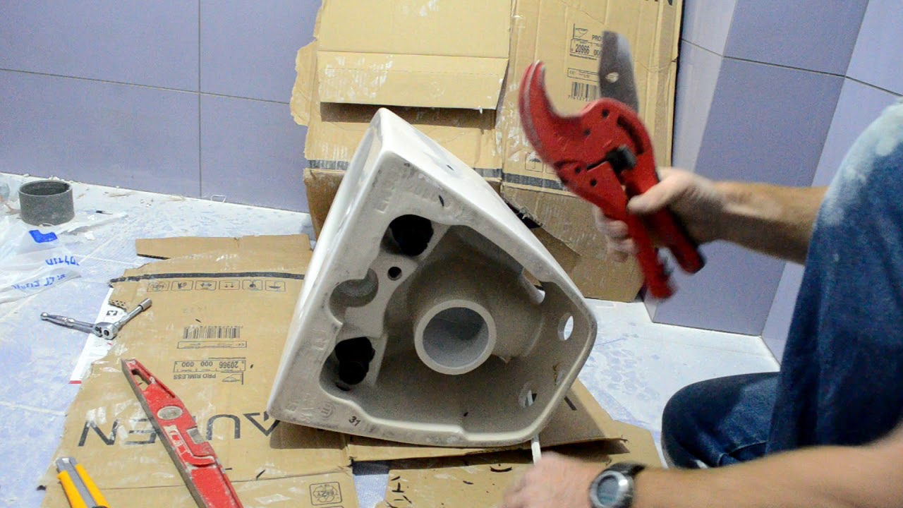 How to install a Laufen hanging toilet    איך להרכיב אסלה תלויה לאופן