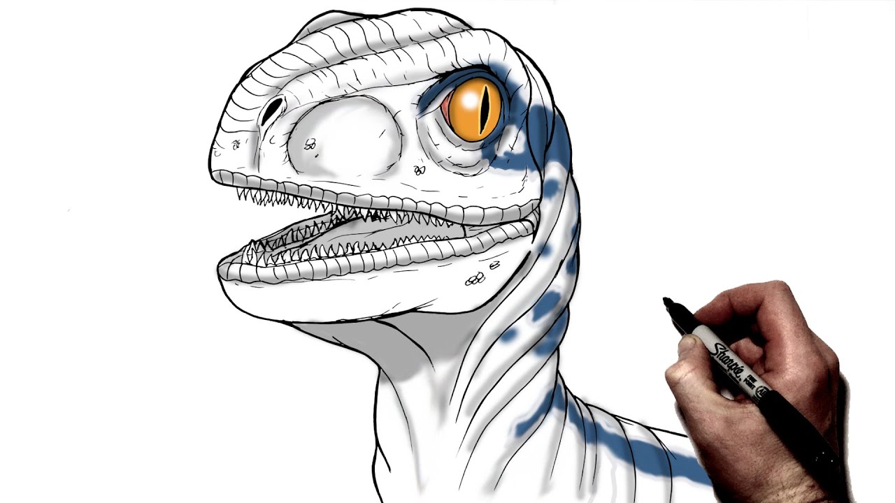 How To Draw Baby Blue | Step By Step | Jurassic World Dominion