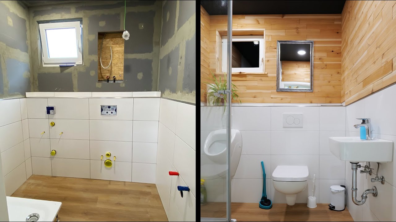 Wie schön sollen die Bäder werden? JA! 😍 Wir verkleiden die Wände im Bad mit Tuja Holz!  Bauvlog 76