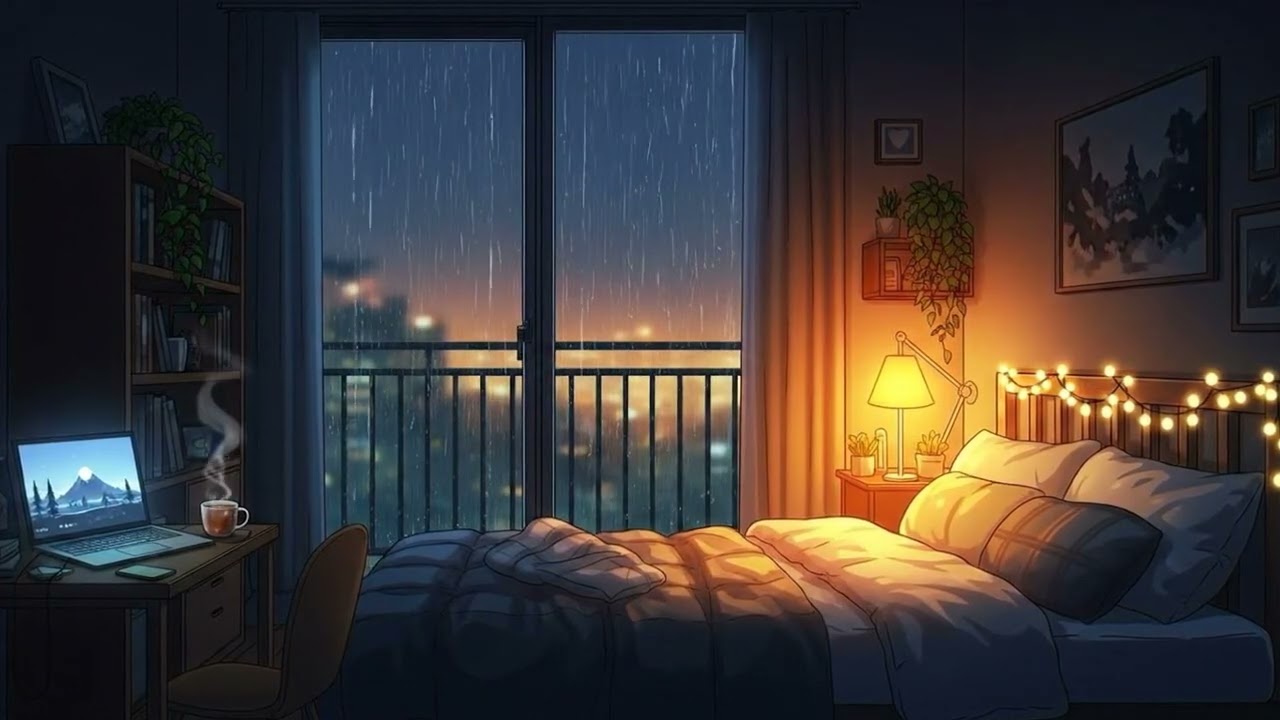 Rain Outside the Window | Cozy Bedroom Lofi for Sleep & Study