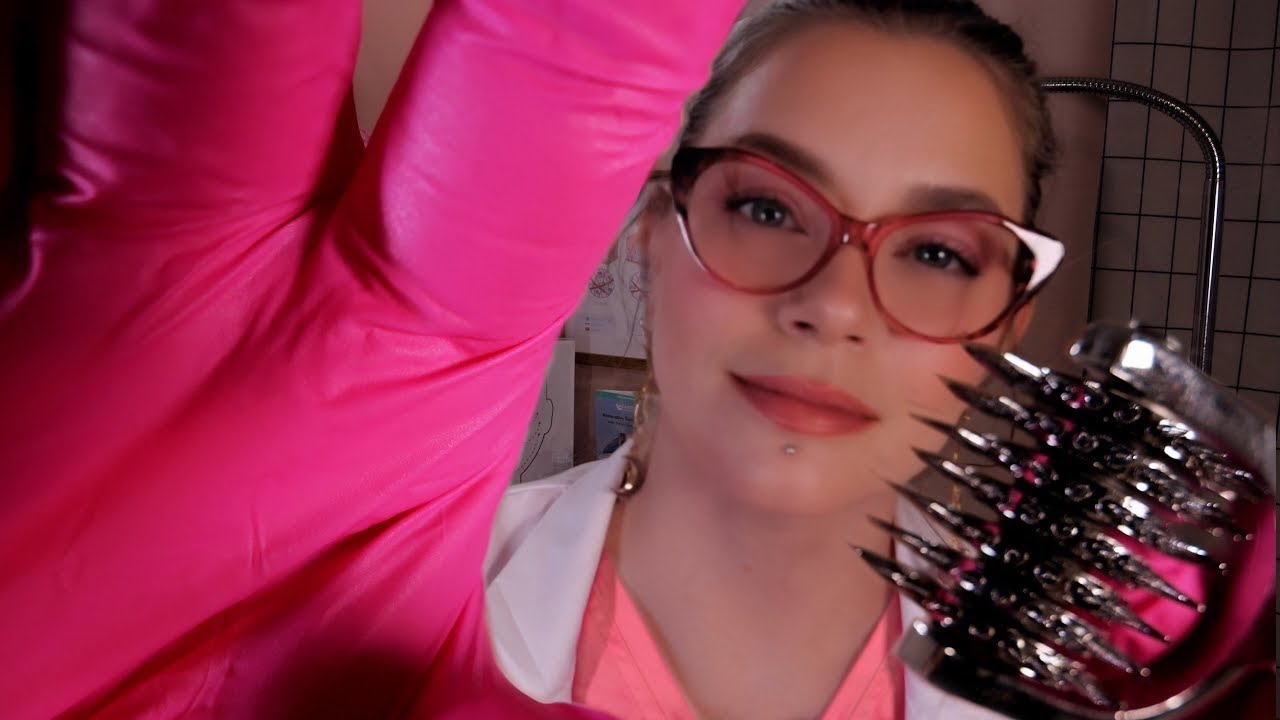 ASMR Dermatologist Ear Exam, Ear Scraping & Microneedling | Skin Exam, Face Touching