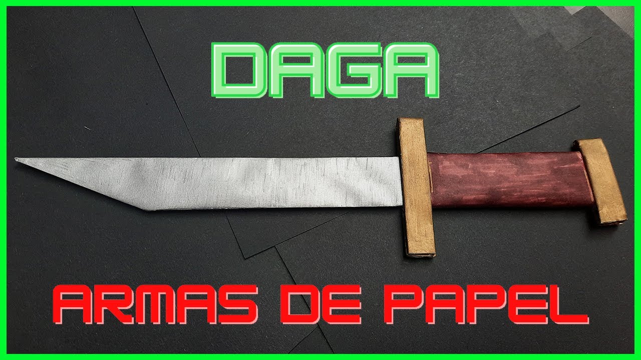 ▷ COMO hacer un CUCHILLO de papel | ARMAS DE PAPEL FÁCIL | Manualidades con papel